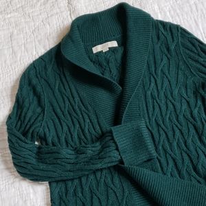 Forest Green Loft small cable knit Sweater